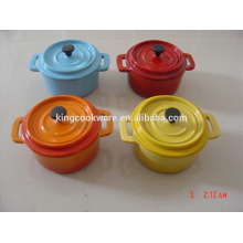 round/oval cast iron mini casserole /cookware/pot with enamel coating